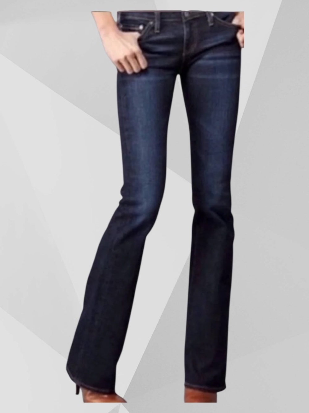 AG Adriano Goldschmied Jeans The Janis 27R High Rise Flare Stretch Dark Wash EUC